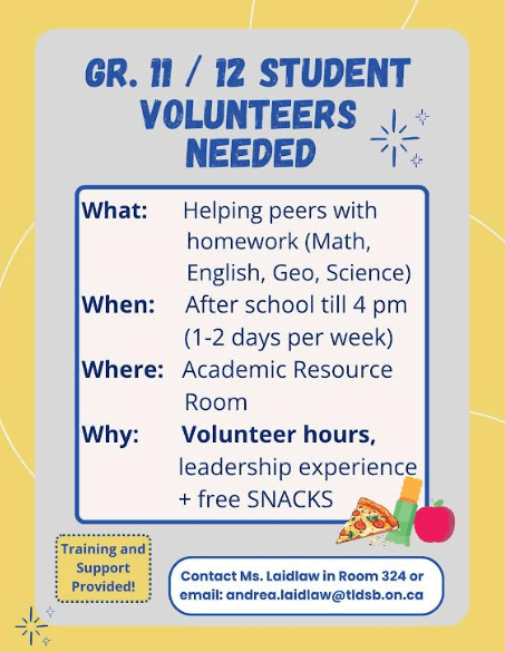 Homework Club Peer Tutors Wanted